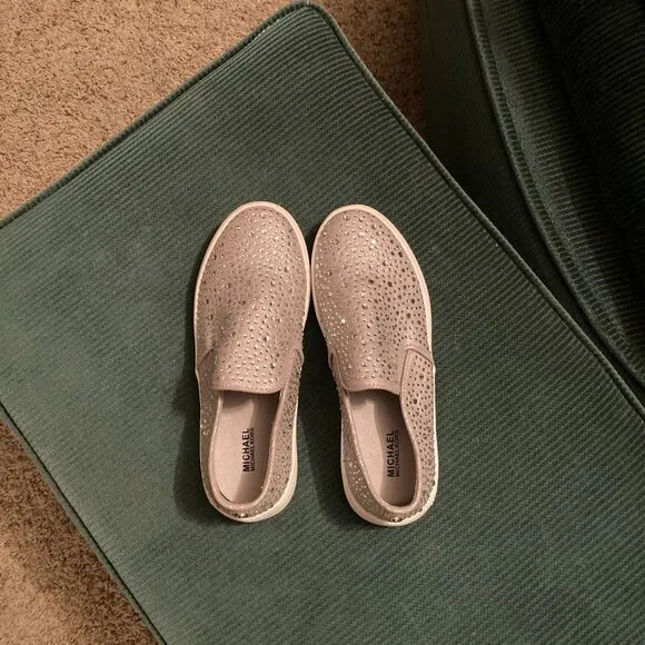 Michael Kors MK silver studded slip on sneaker