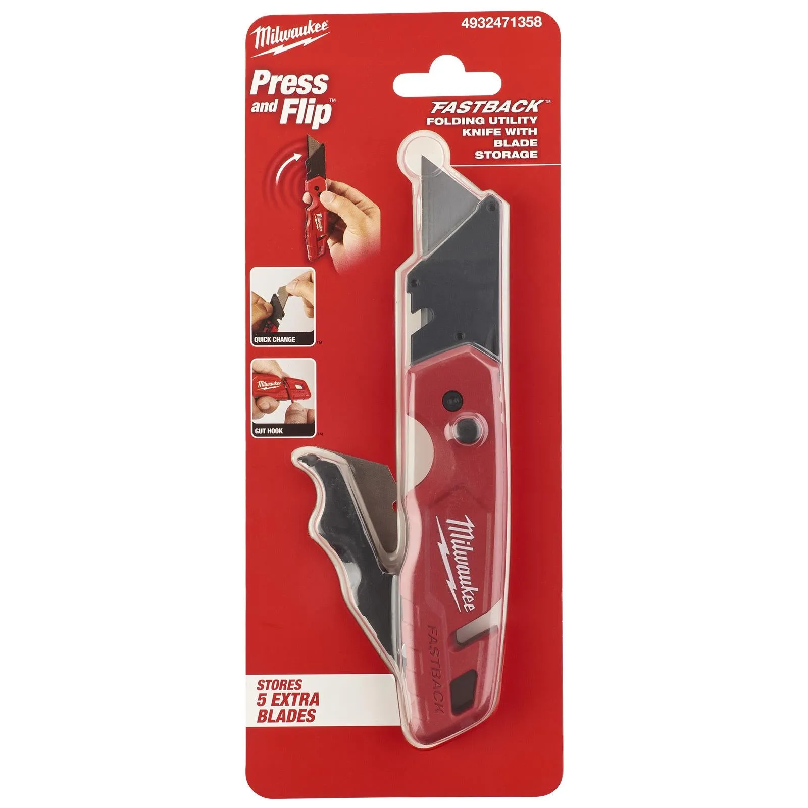 Milwaukee FASTBACK Flip Utility Knife with Blade Storage