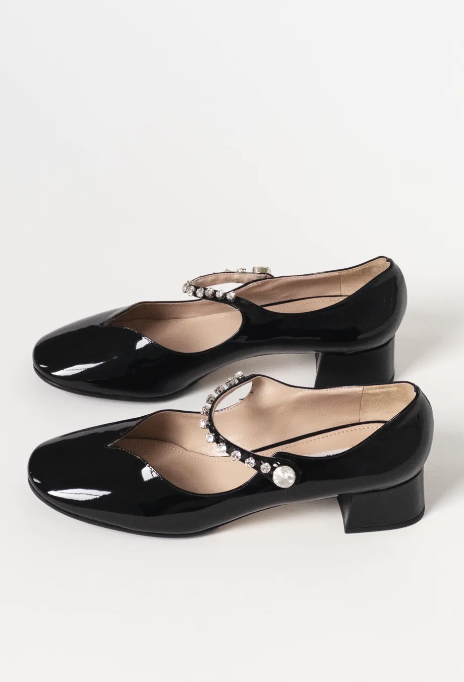Miu Miu Crystal Ballet Flats in Black
