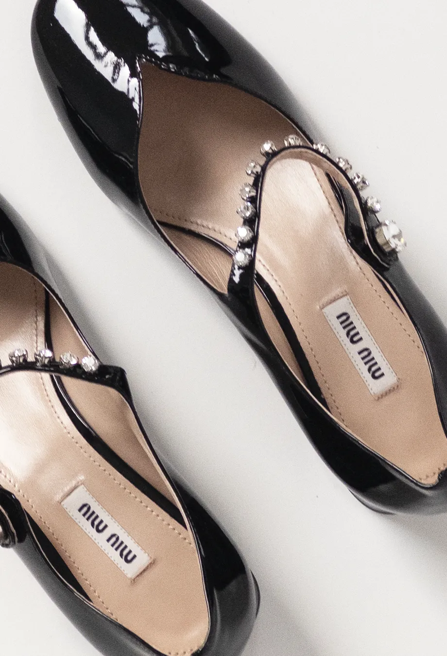 Miu Miu Crystal Ballet Flats in Black