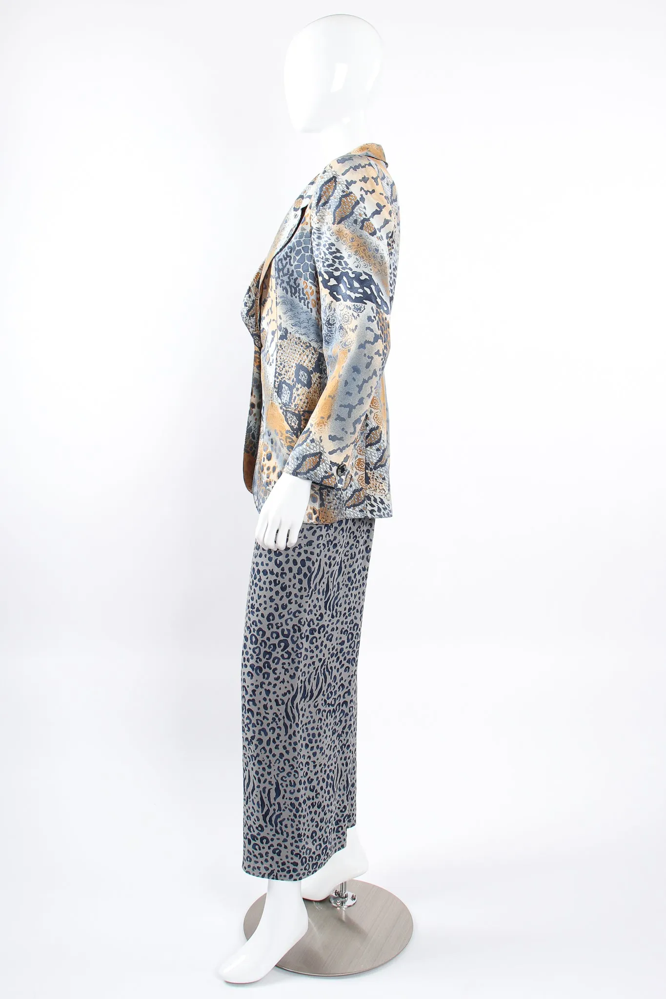 Mixed Animal Print Jacket & Pant Set