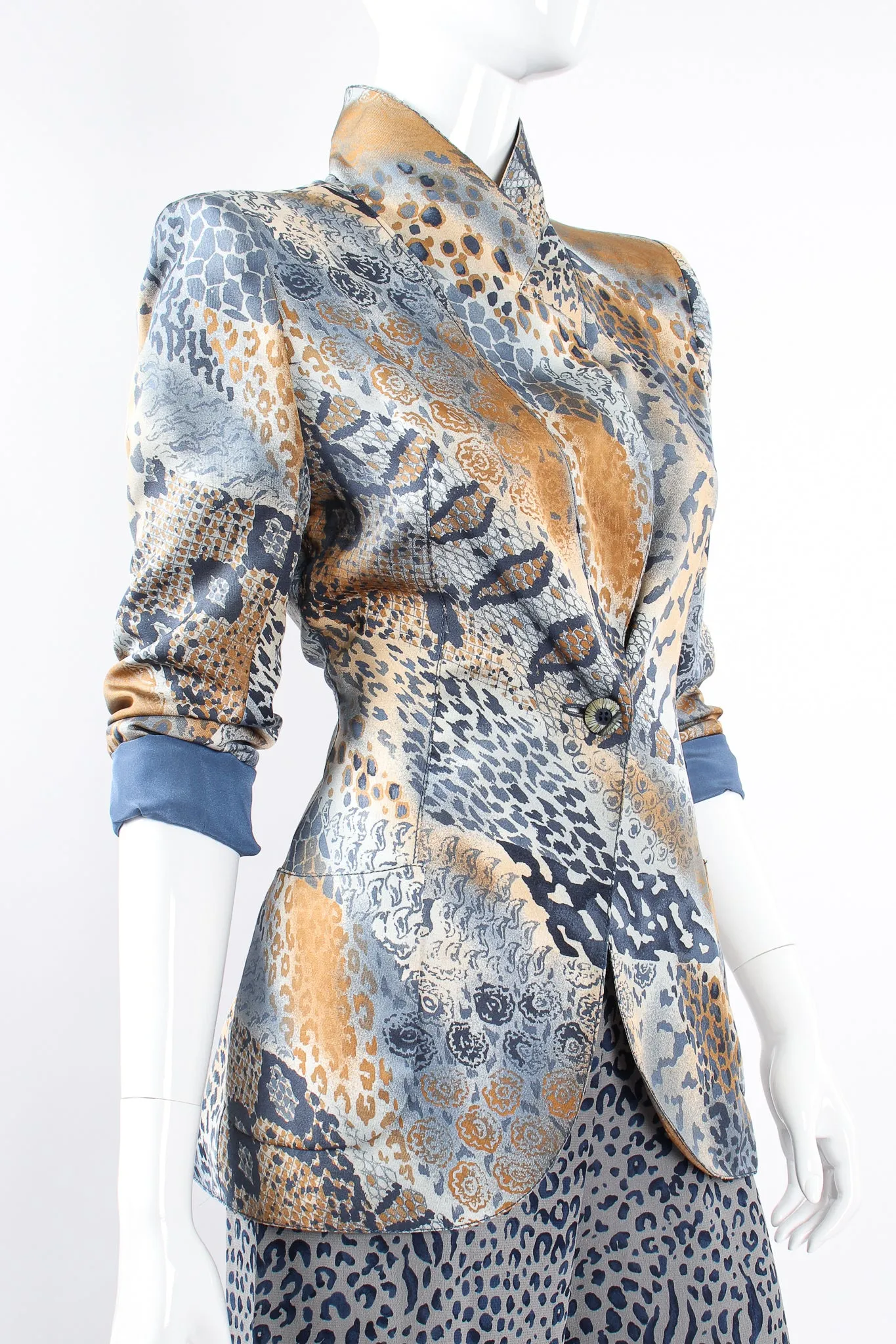 Mixed Animal Print Jacket & Pant Set
