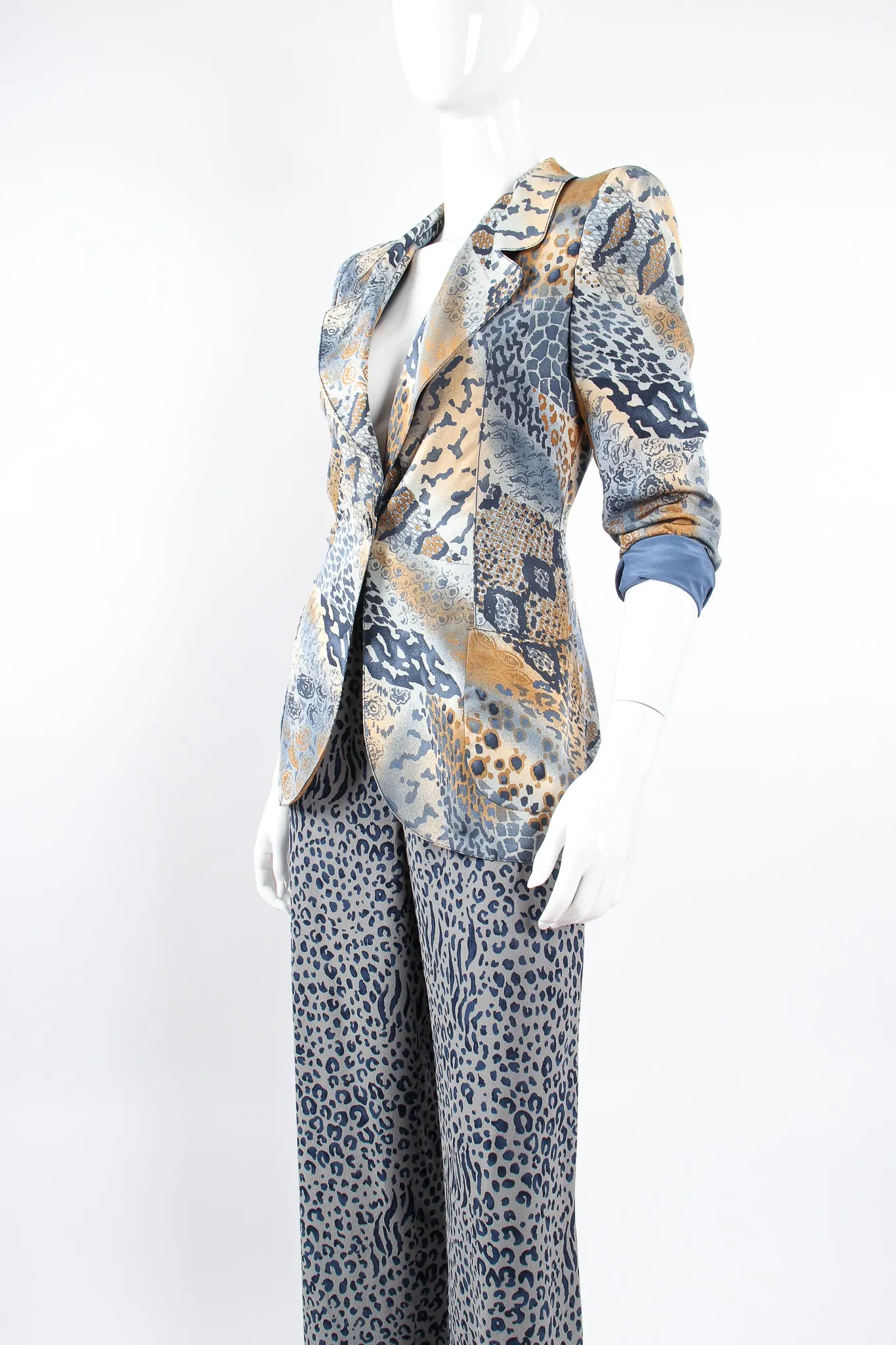 Mixed Animal Print Jacket & Pant Set