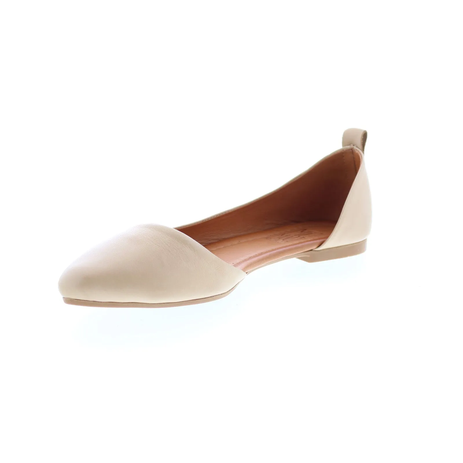 Miz Mooz Belinda Womens Beige Leather Slip On Ballet Flats Shoes