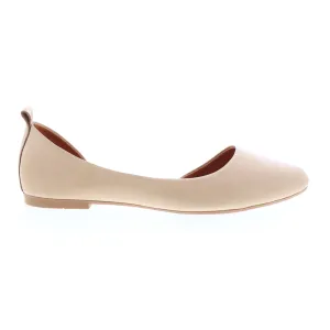 Miz Mooz Belinda Womens Beige Leather Slip On Ballet Flats Shoes