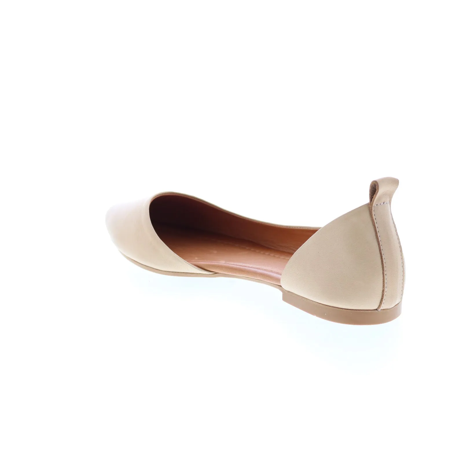 Miz Mooz Belinda Womens Beige Leather Slip On Ballet Flats Shoes