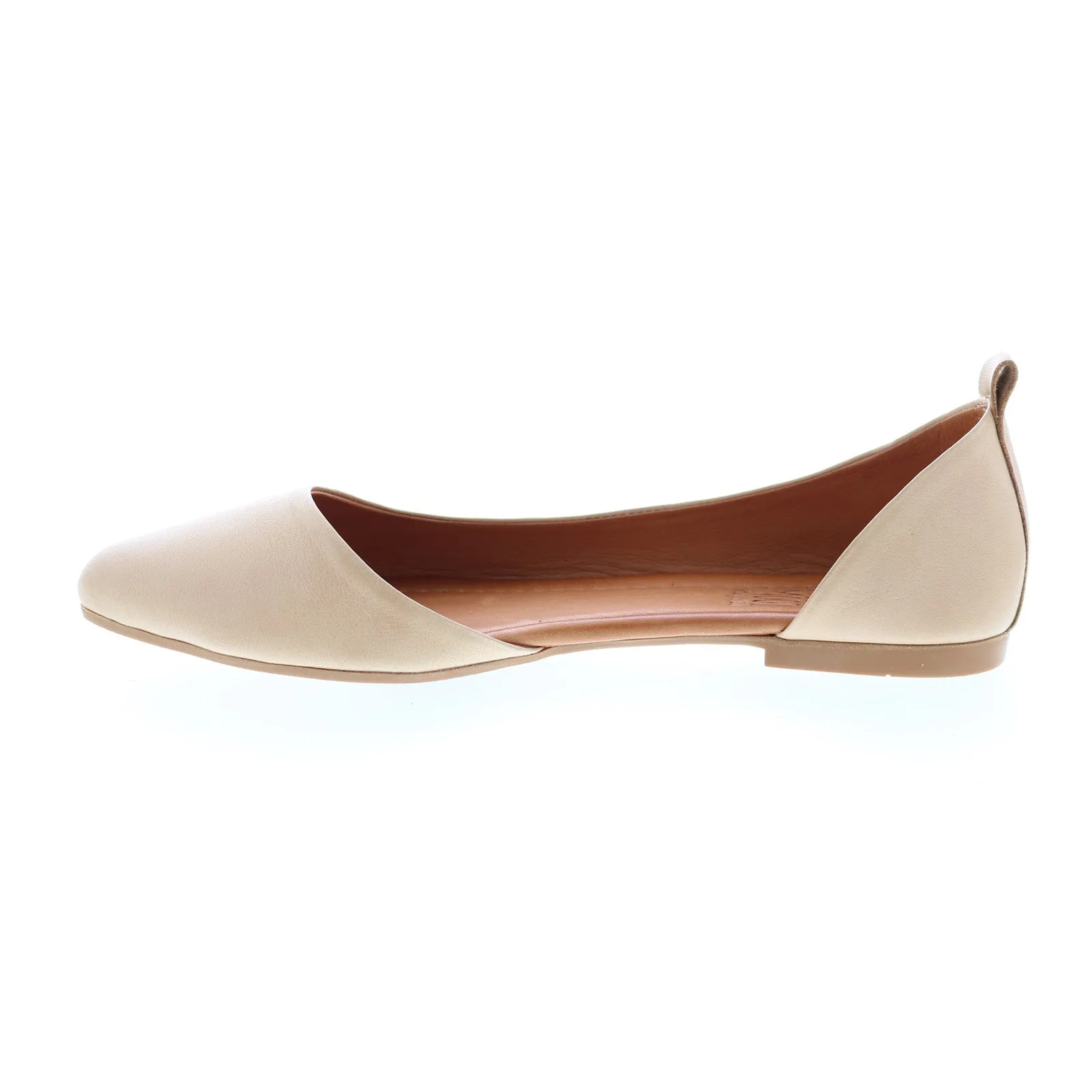 Miz Mooz Belinda Womens Beige Leather Slip On Ballet Flats Shoes