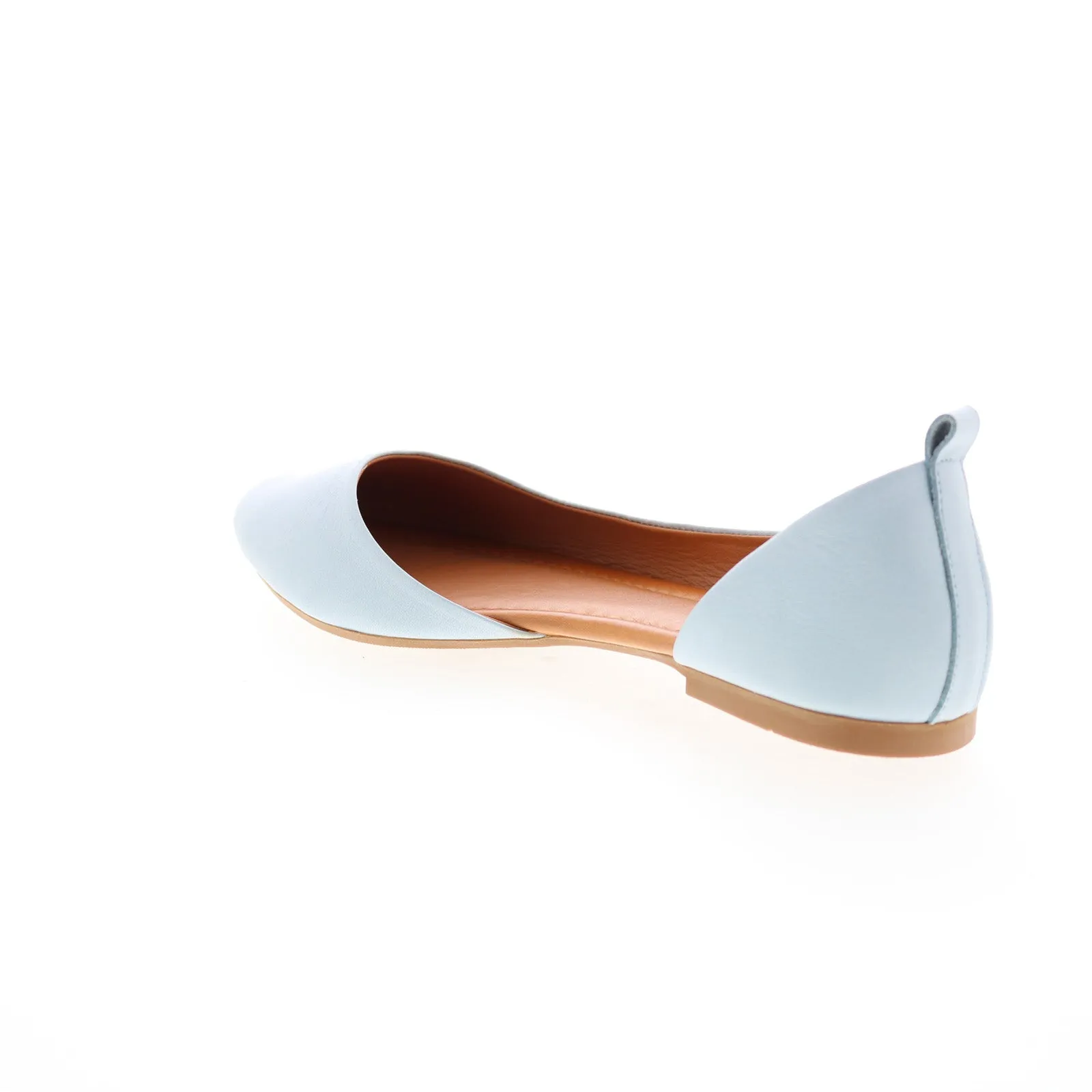 Miz Mooz Belinda Womens Blue Leather Slip On Ballet Flats Shoes