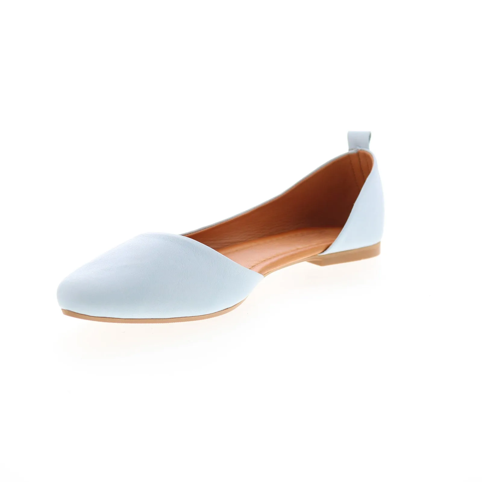 Miz Mooz Belinda Womens Blue Leather Slip On Ballet Flats Shoes