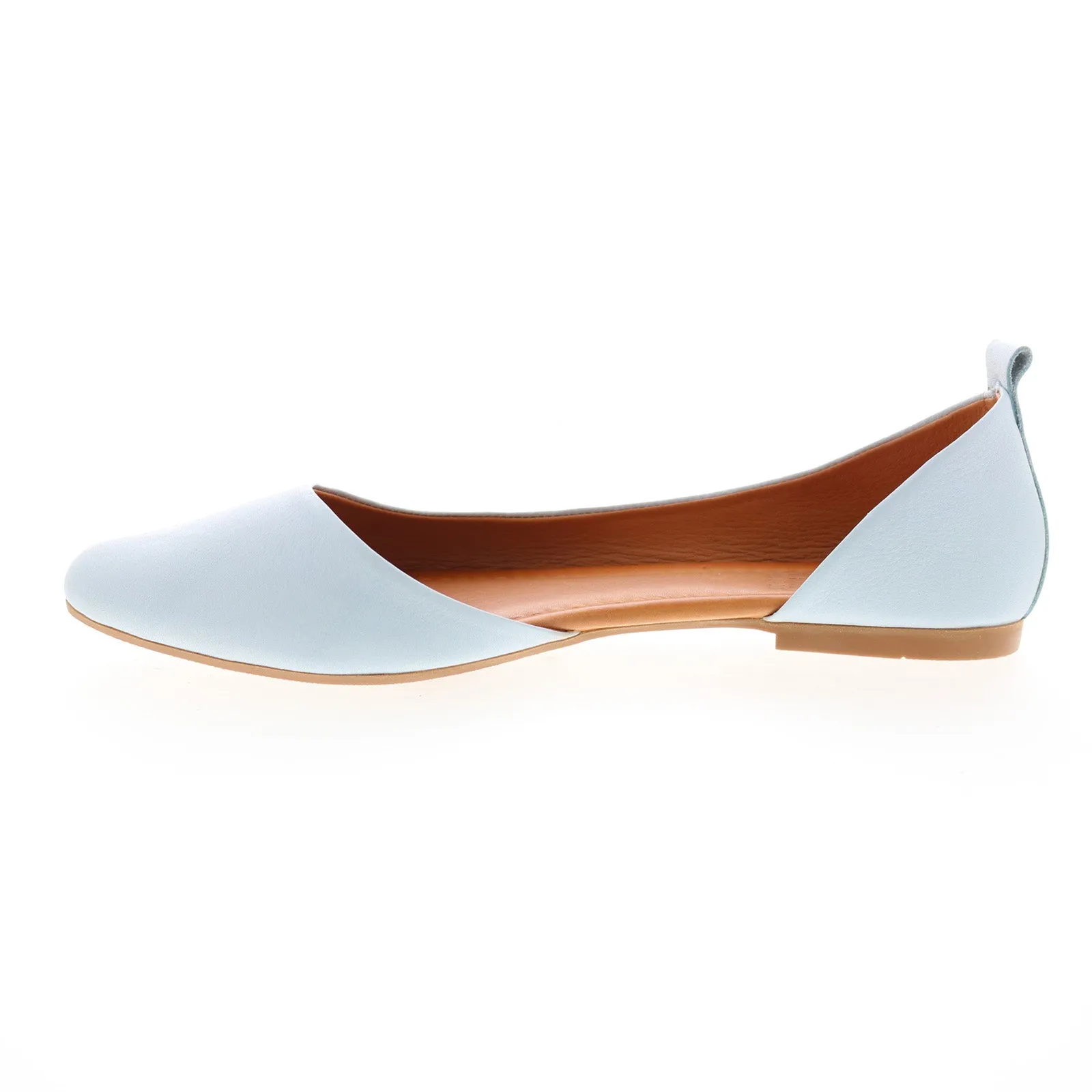Miz Mooz Belinda Womens Blue Leather Slip On Ballet Flats Shoes