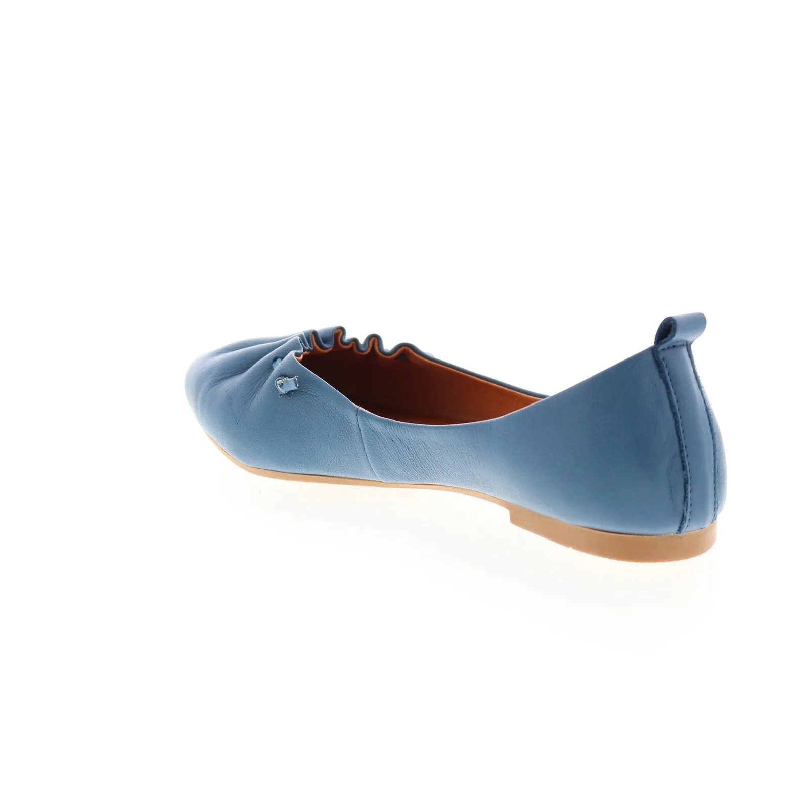 Miz Mooz Brook Womens Blue Leather Slip On Ballet Flats Shoes