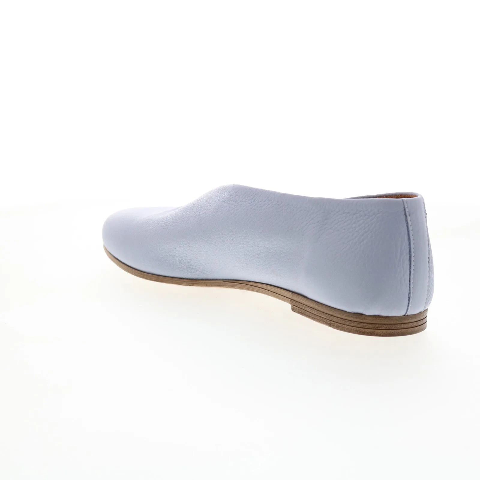 Miz Mooz Etta Womens Blue Leather Slip On Ballet Flats Shoes