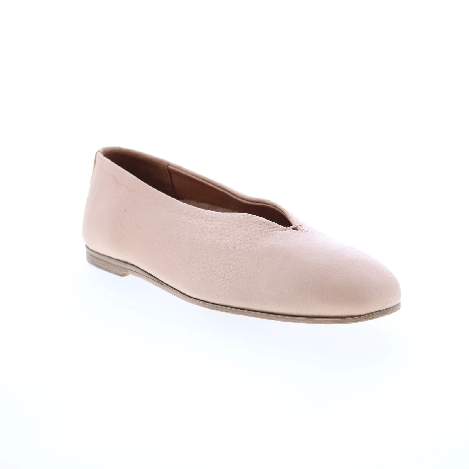 Miz Mooz Etta Womens Pink Leather Slip On Ballet Flats Shoes