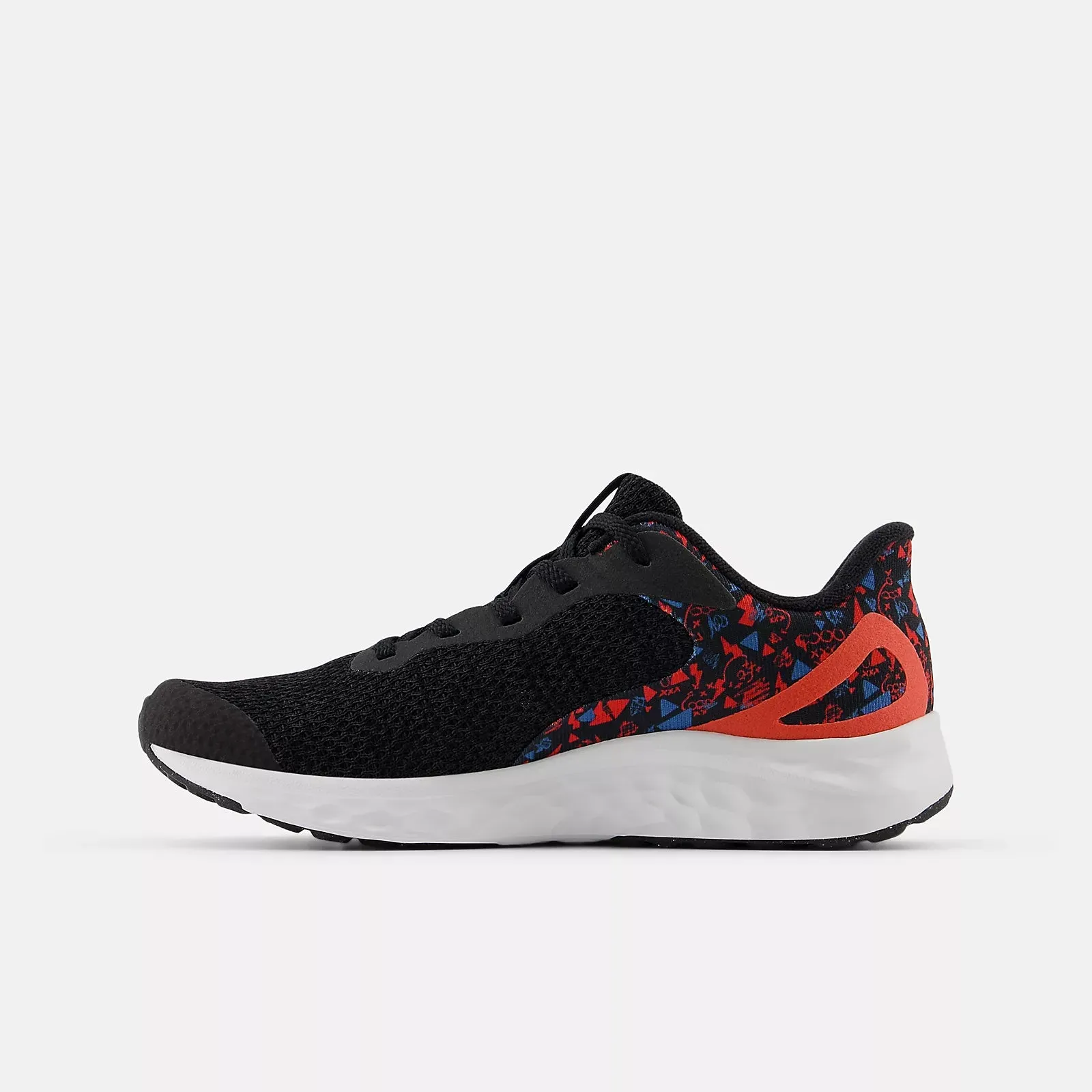 New Balance Fresh Foam Arishi v4 Kids Black with Azure and Blast Red