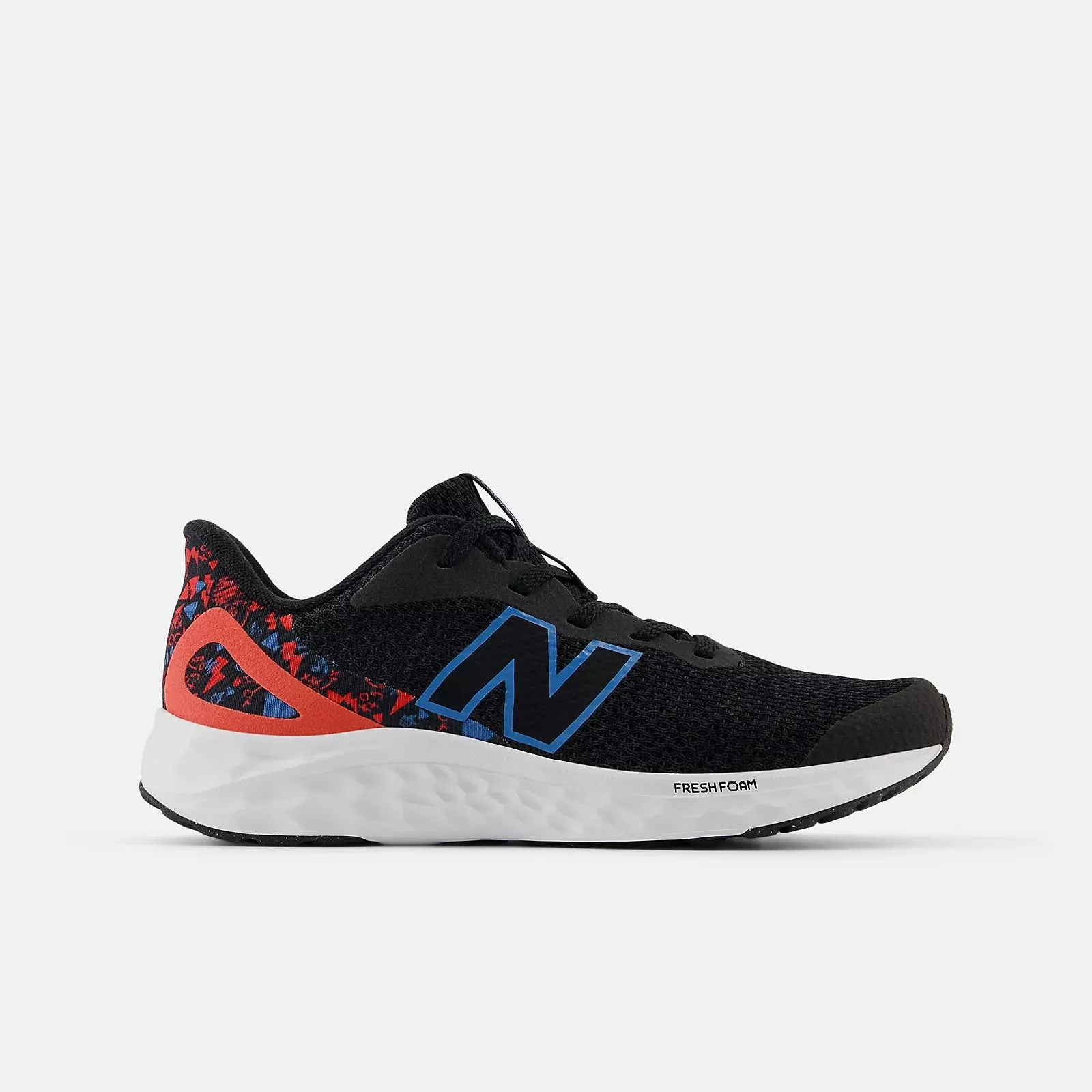 New Balance Fresh Foam Arishi v4 Kids Black with Azure and Blast Red