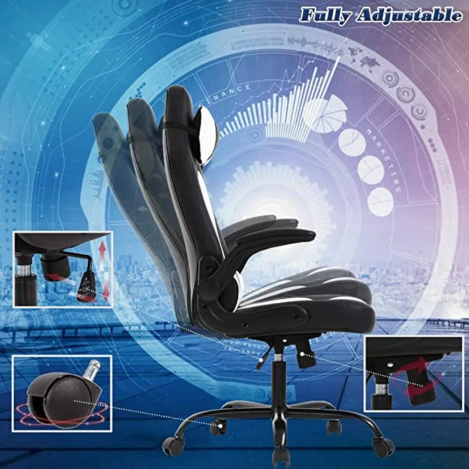 New in box! BestOffice Gaming Chair Ergonomic PC Video Game Chair Racing Computer Chair with Lumbar Support Flip Up Arms Headrest PU Leather Executive High Back Chair! #1 Best Seller!!