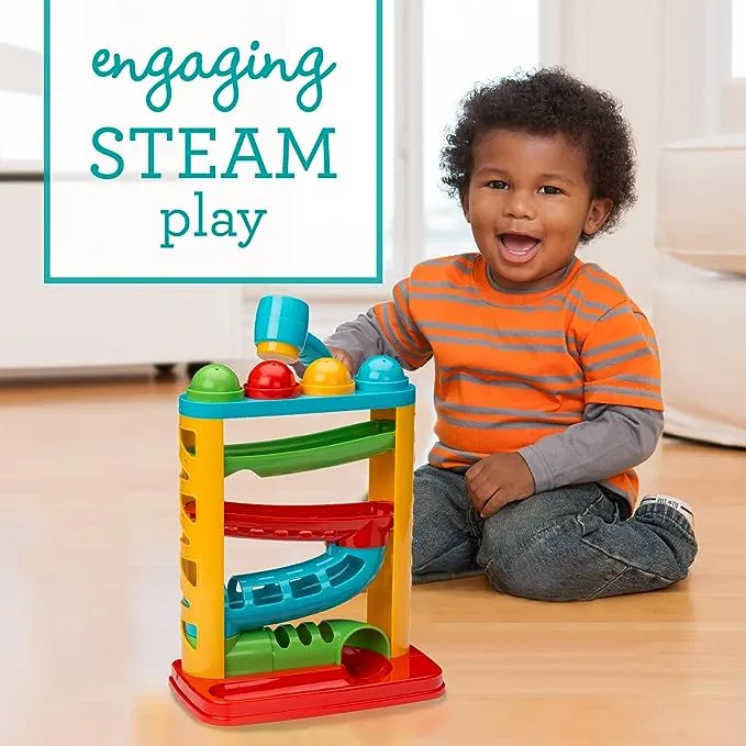 New Infantino Bop & Drop Ball Tower - STEAM Educational Play, Hand-Eye Coordination Skills, and Cause and Effect Play for Babies & Toddlers, 12M  Retails $63 