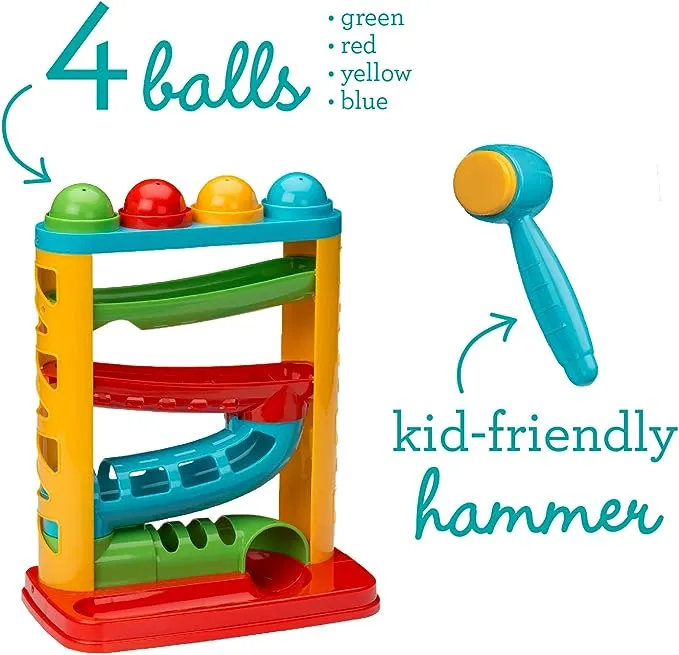 New Infantino Bop & Drop Ball Tower - STEAM Educational Play, Hand-Eye Coordination Skills, and Cause and Effect Play for Babies & Toddlers, 12M  Retails $63 