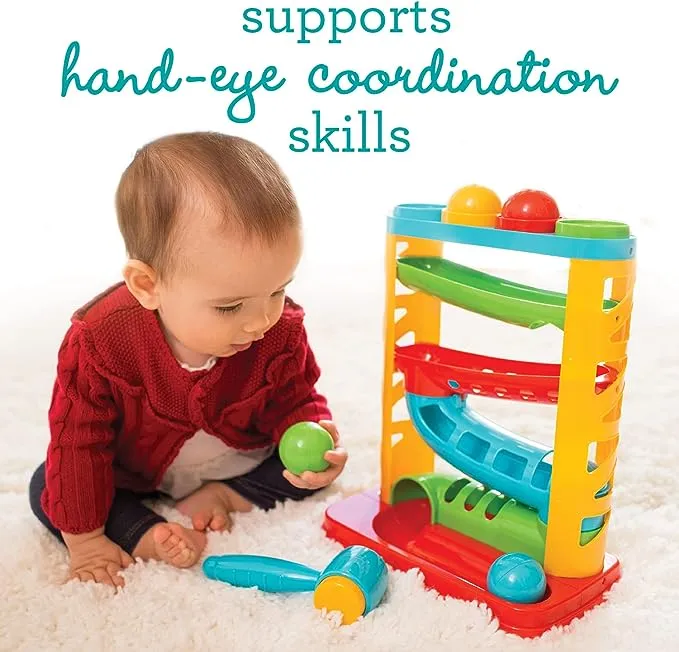 New Infantino Bop & Drop Ball Tower - STEAM Educational Play, Hand-Eye Coordination Skills, and Cause and Effect Play for Babies & Toddlers, 12M  Retails $63 