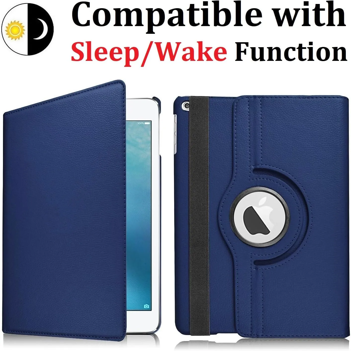 NEW Vultic Rotating Case for iPad Air 4/5 (2020/2022) / Pro 11 inch (2022/2021/2020/2018), 360 Degree Stand [Auto Sleep/Wake] Flip Leather Smart Cover (Navy Blue)