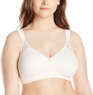 New Wonderbra Women's Plus Style No Poke Wire-Free Bra, White, Sz 44D!