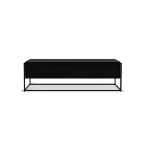 Oak Monolit Black TV Cupboard - Black Metal - Varnished