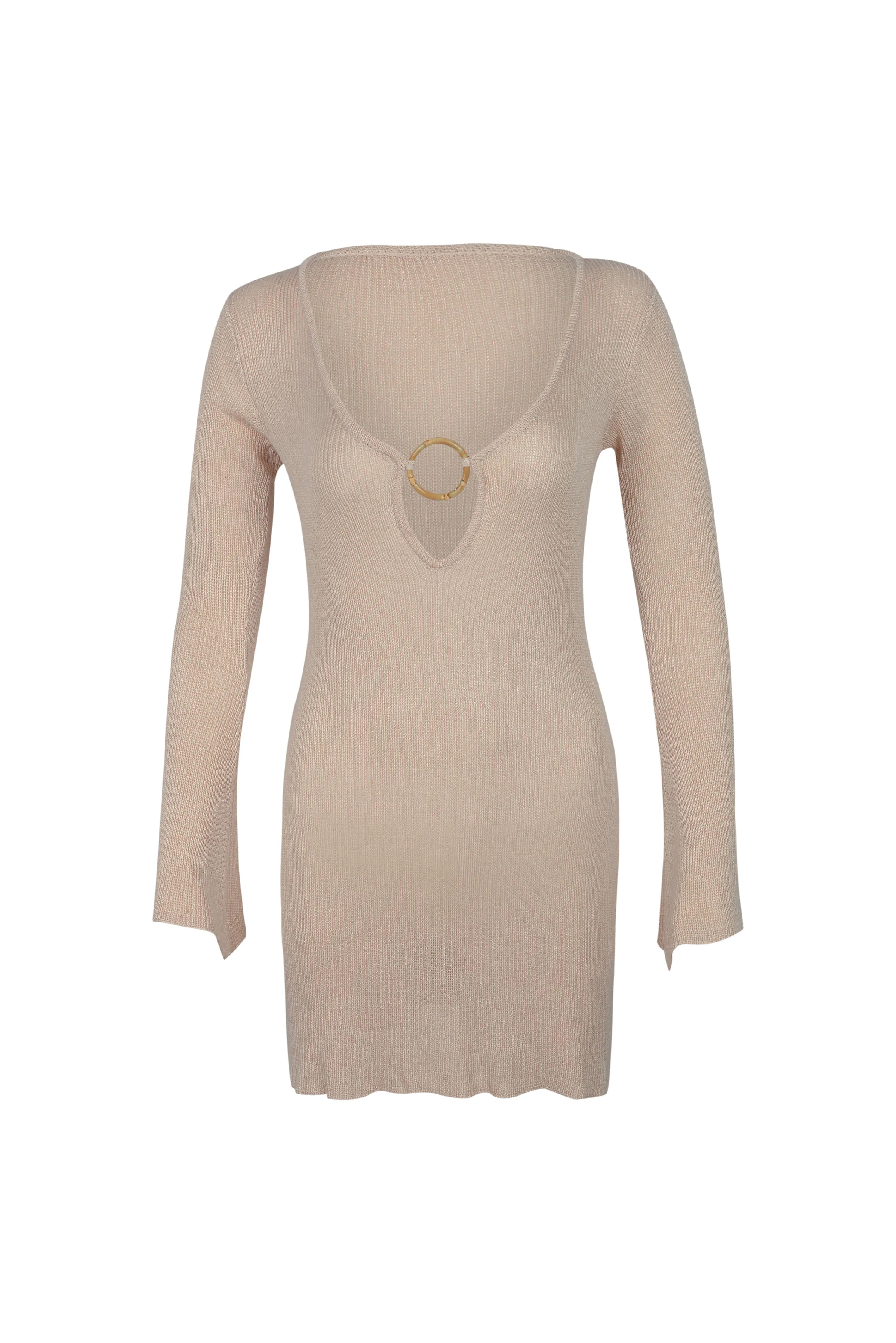 Odin Knit Short Dress Beige