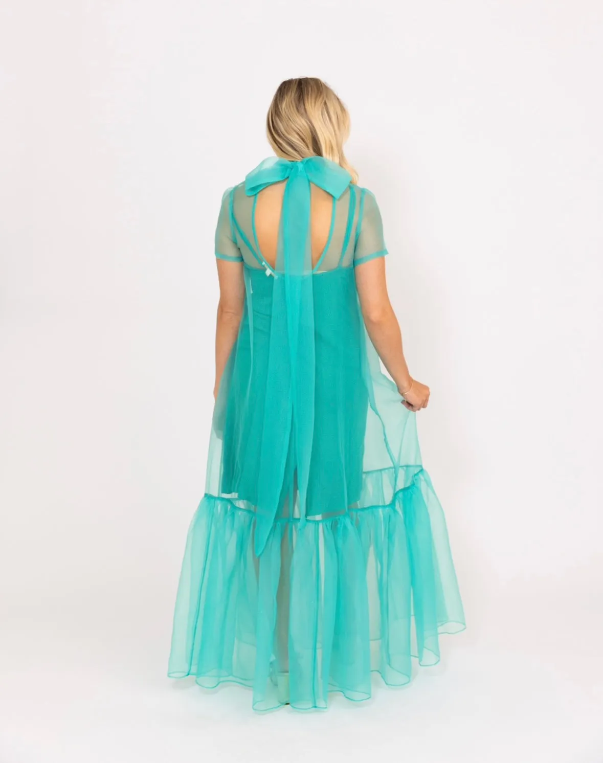Olivia Organza Mock Bow Maxi Dress