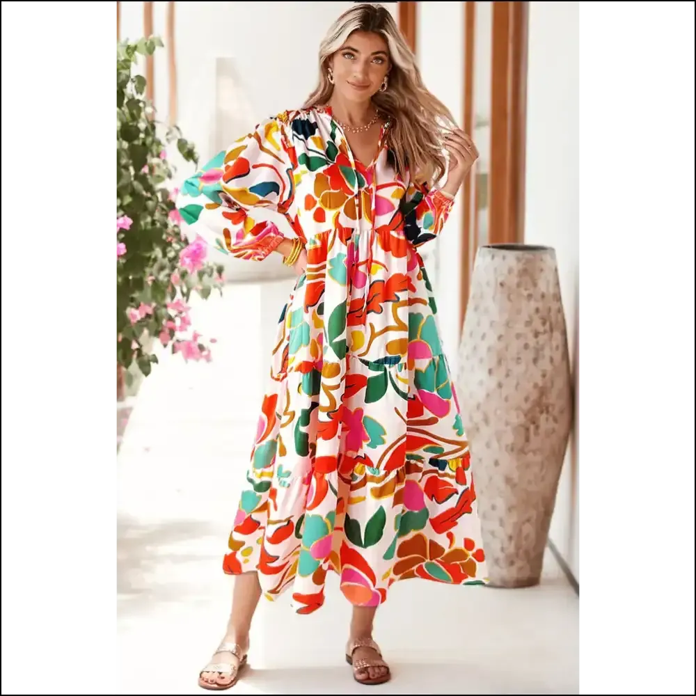 Orange Abstract Tie Maxi Dress: so Fabulous, It's Scary! 😈 Needful Things
