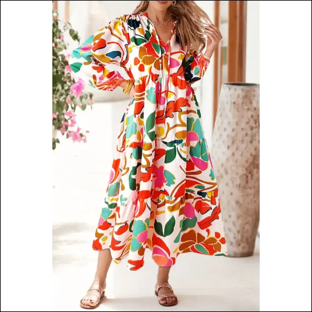 Orange Abstract Tie Maxi Dress: so Fabulous, It's Scary! 😈 Needful Things