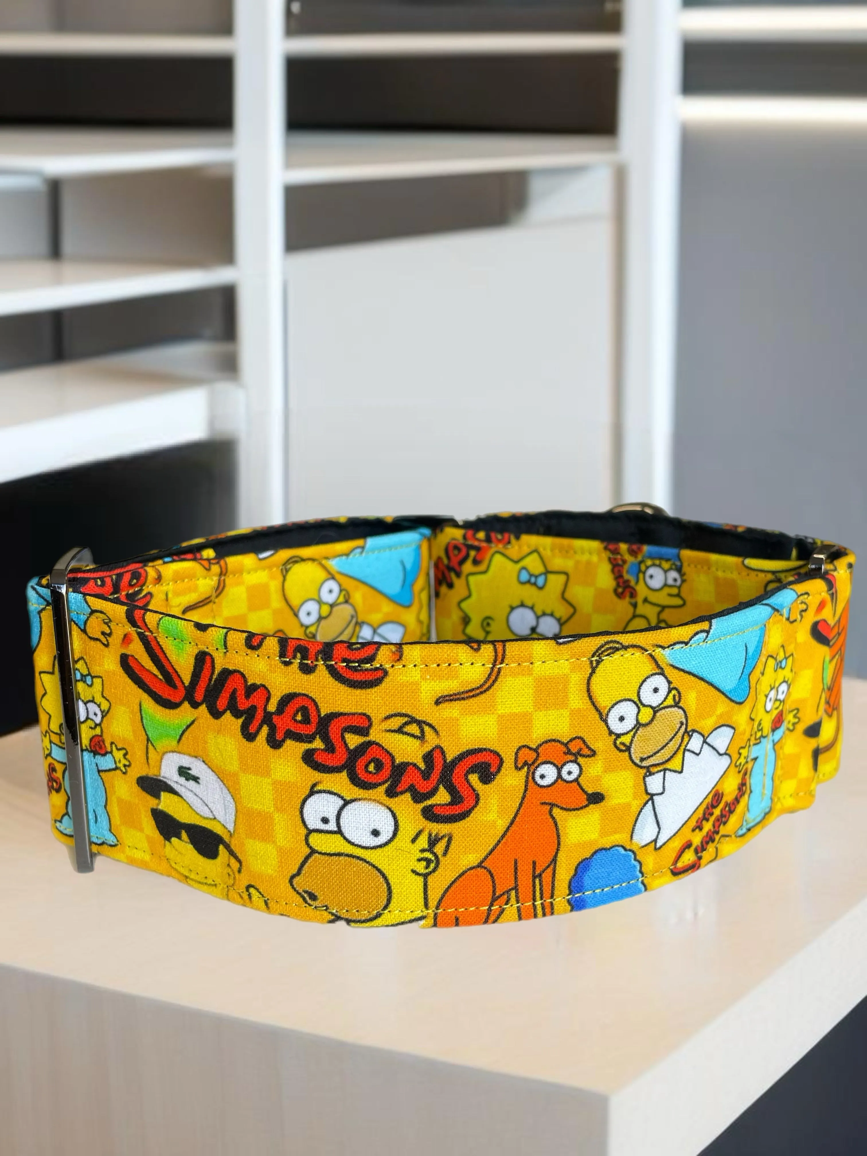 Our newest addition Simpsons greyhound Martingale collar cotton covered super soft