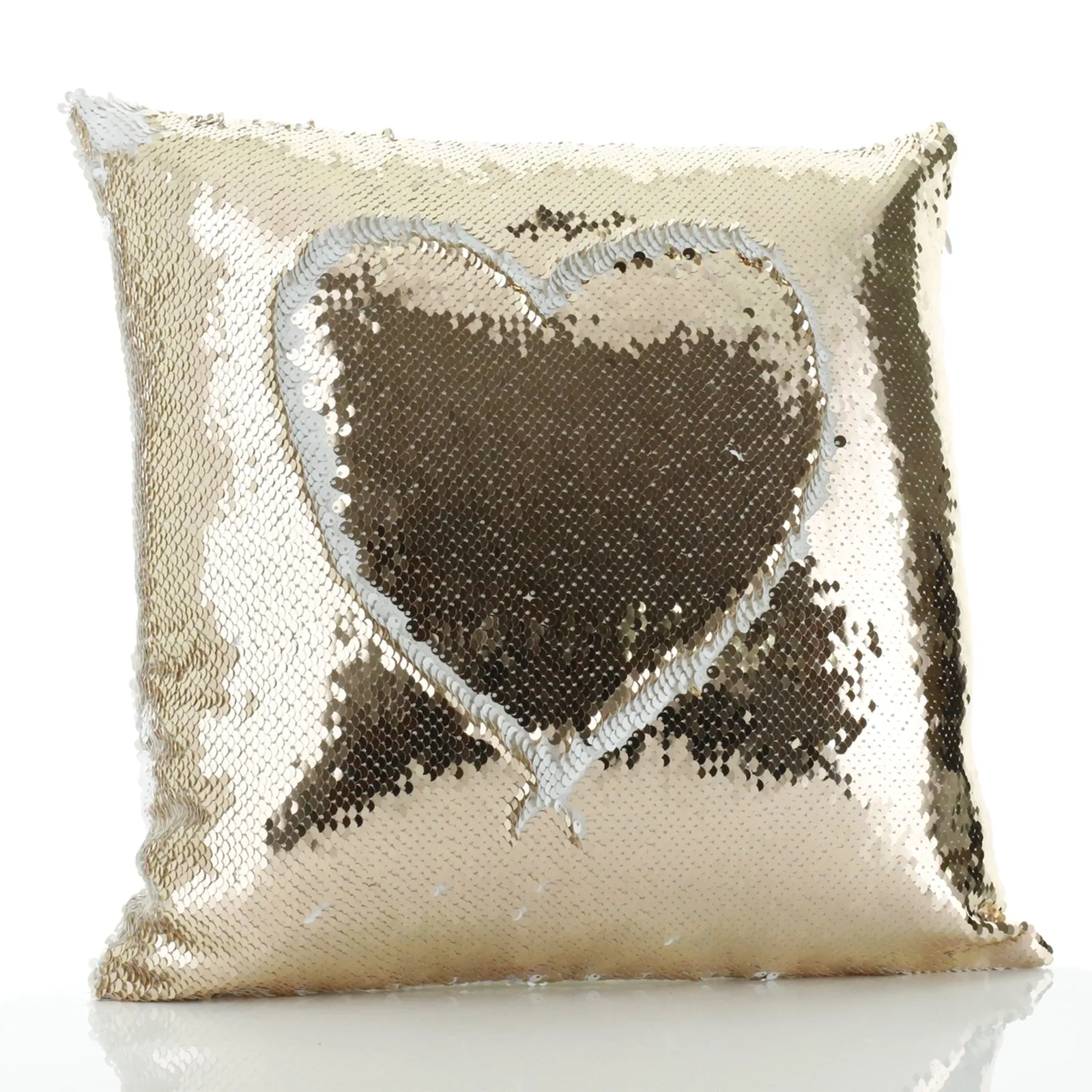 Personalised Sequin Cushion with Grey Rabbit Flower Wreath and Cute Text