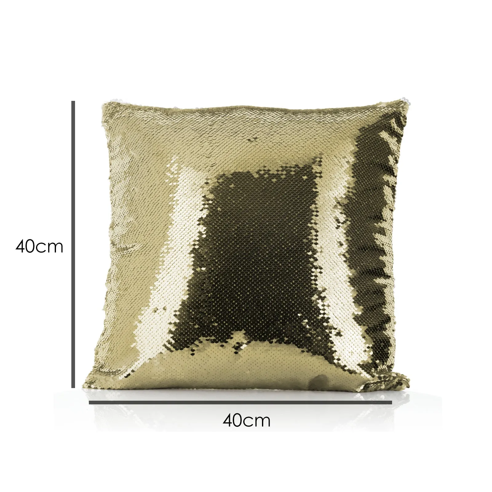 Personalised Sequin Cushion with Grey Rabbit Flower Wreath and Cute Text