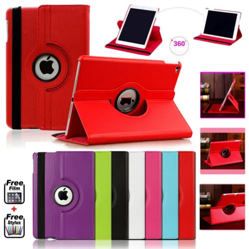 PU Leather Smart Stand Flip Case Cover for Apple iPad mini3/2/1 360 Rotation Tablet Full Protector Case Violet