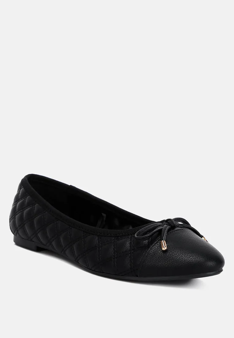 Quilted Faux Leather Ballerinas By RAG