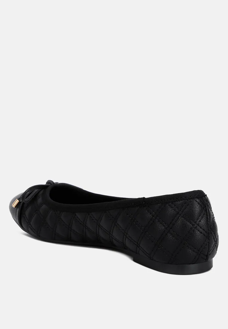 Quilted Faux Leather Ballerinas By RAG