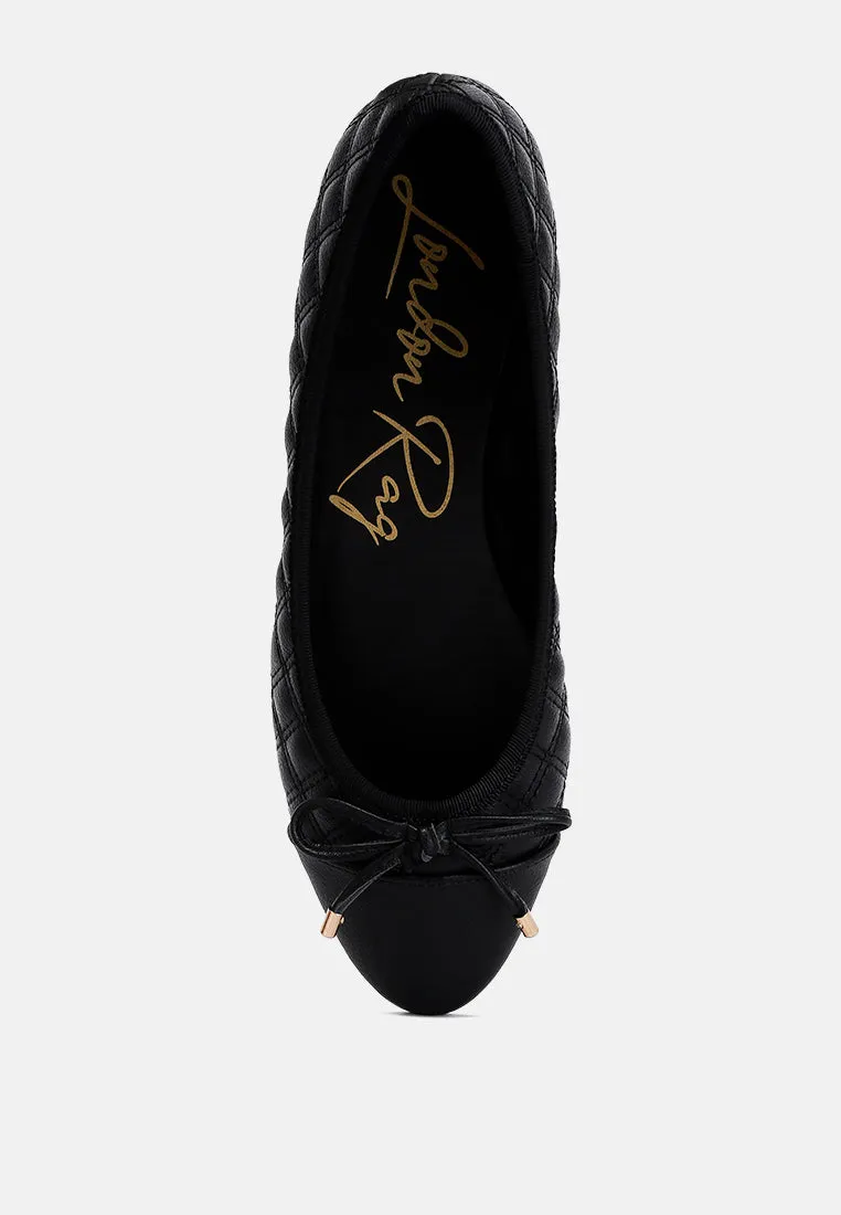 Quilted Faux Leather Ballerinas By RAG