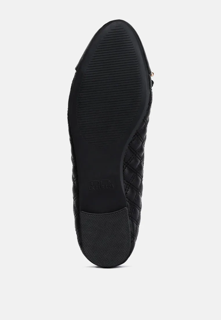Quilted Faux Leather Ballerinas By RAG