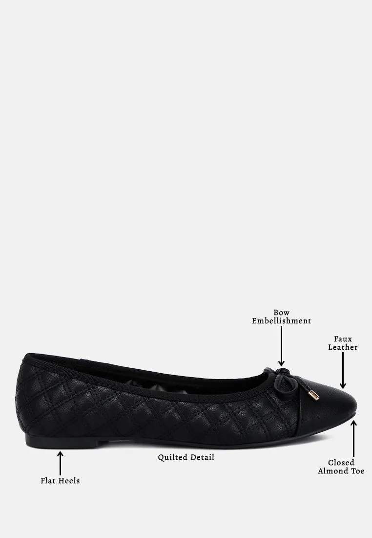 Quilted Faux Leather Ballerinas By RAG