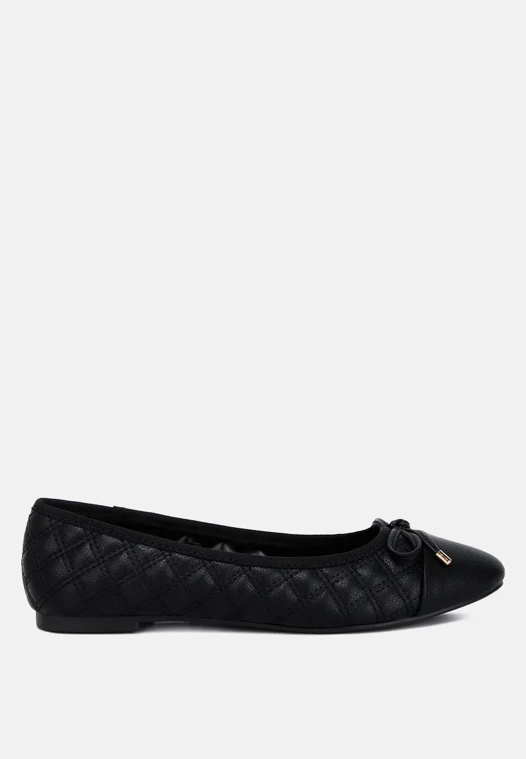 Quilted Faux Leather Ballerinas By RAG
