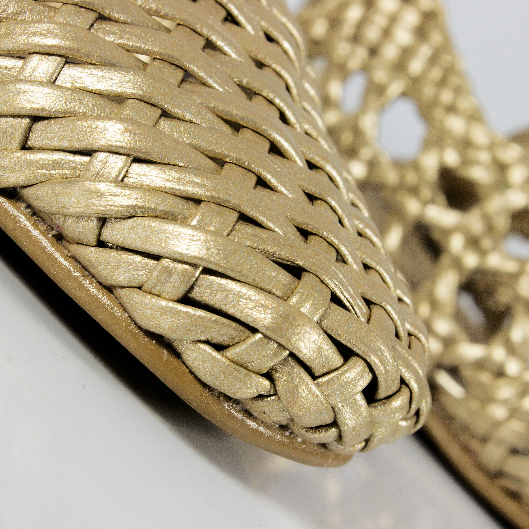"ELIANA" WOVEN LEATHER BALLET FLATS