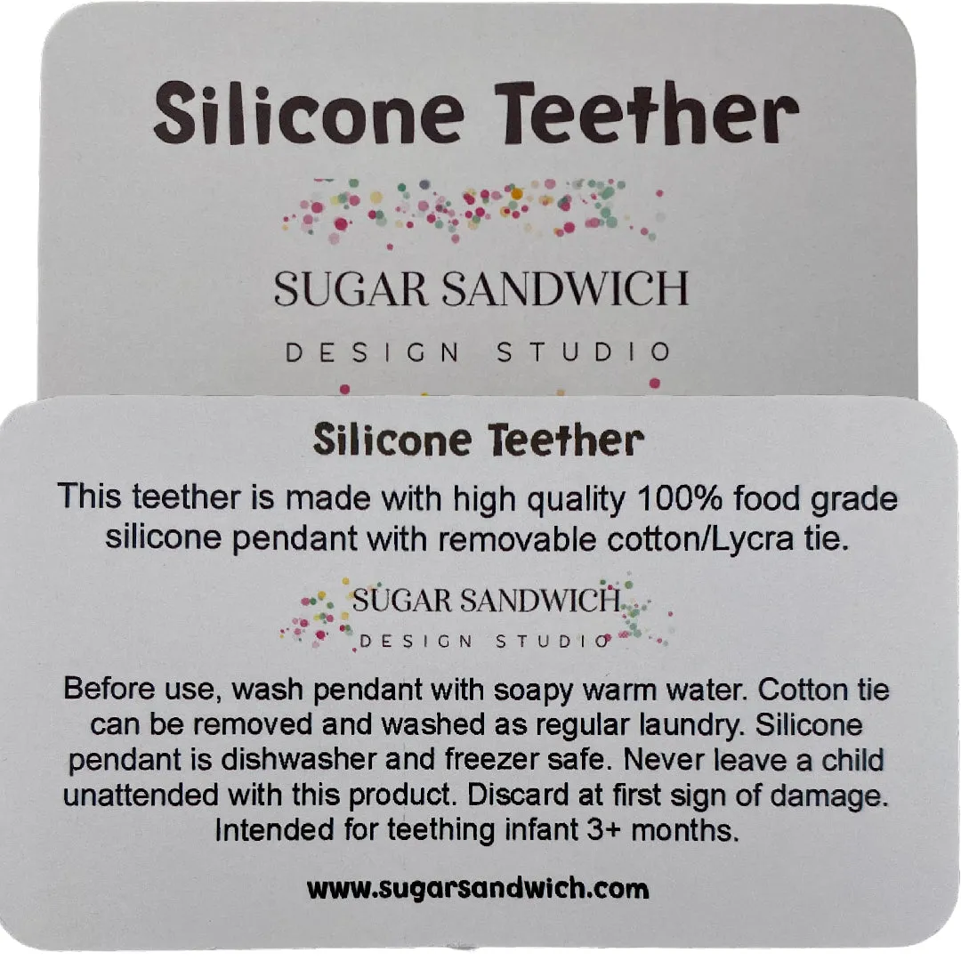 Raccoon Silicone Teether Toy with Food-safe Pendant