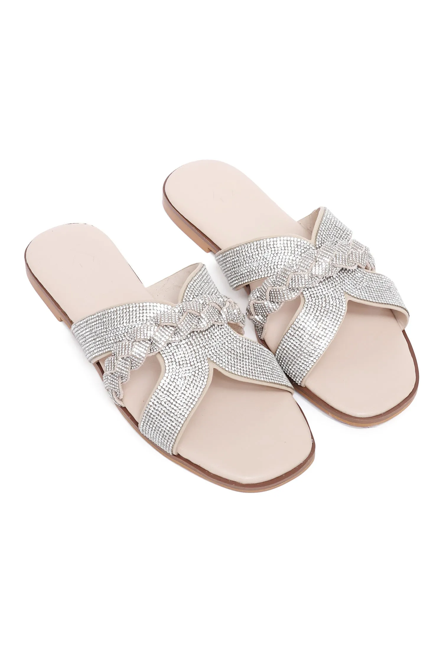 RADIANT CRYSTAL GLIDE SANDAL-BEIGE