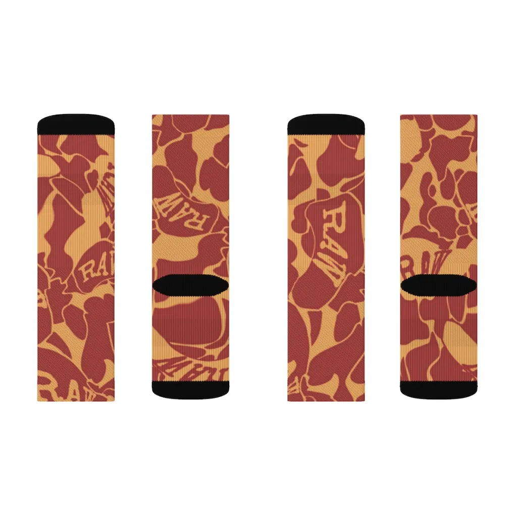 Raw Sushi orange camo Socks