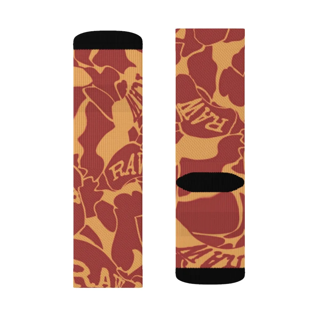 Raw Sushi orange camo Socks