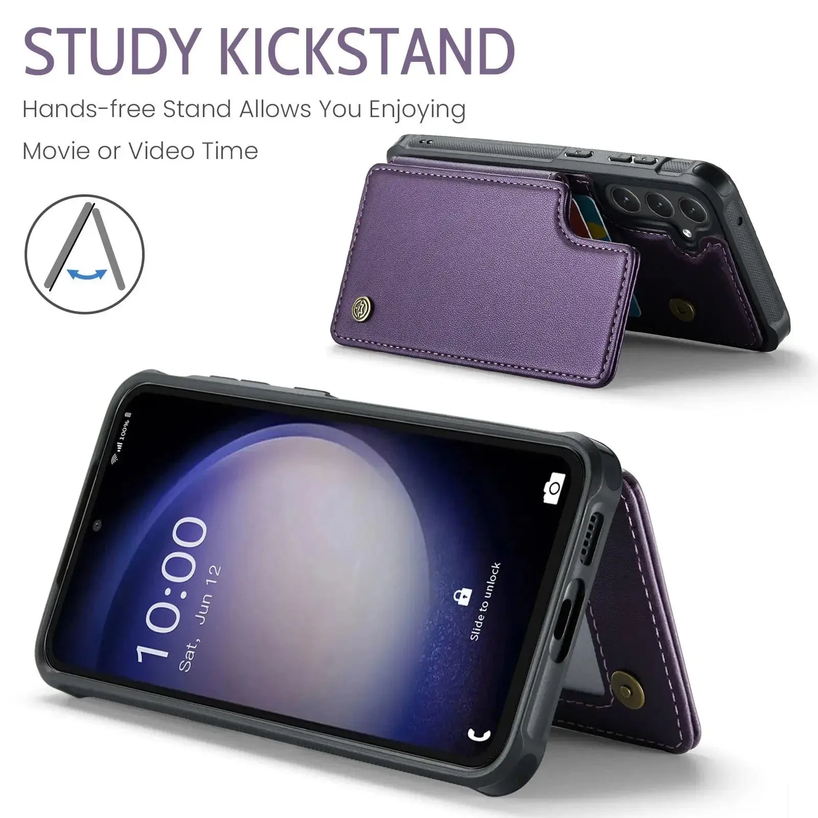 RFID Flip Leather Wallet Case For Samsung Galaxy