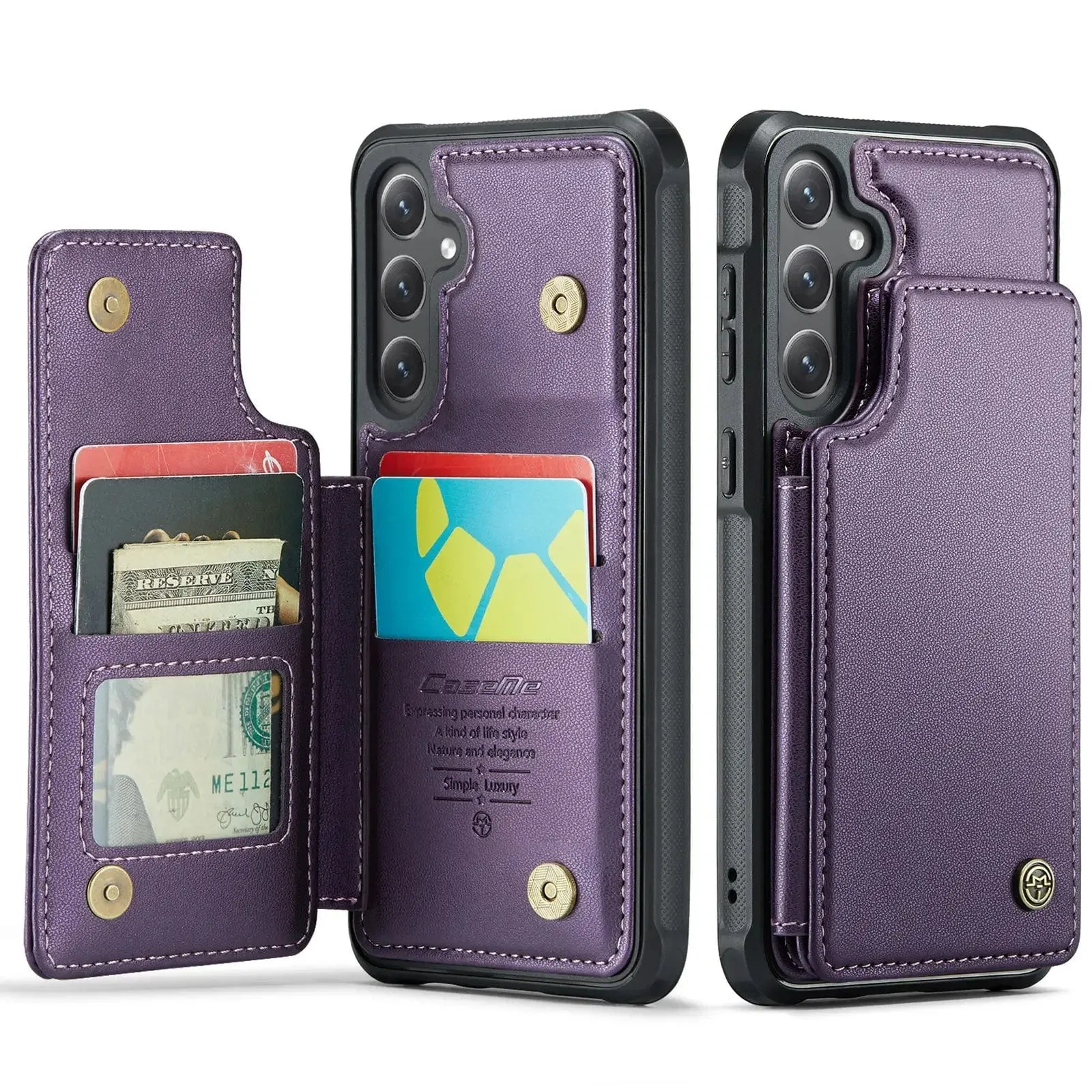 RFID Flip Leather Wallet Case For Samsung Galaxy