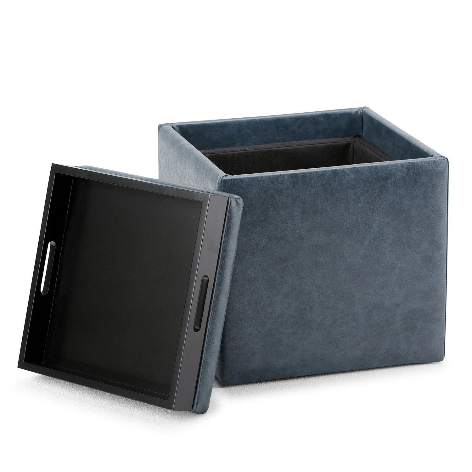 Rockwood Cube Storage Ottoman in Vegan Leather