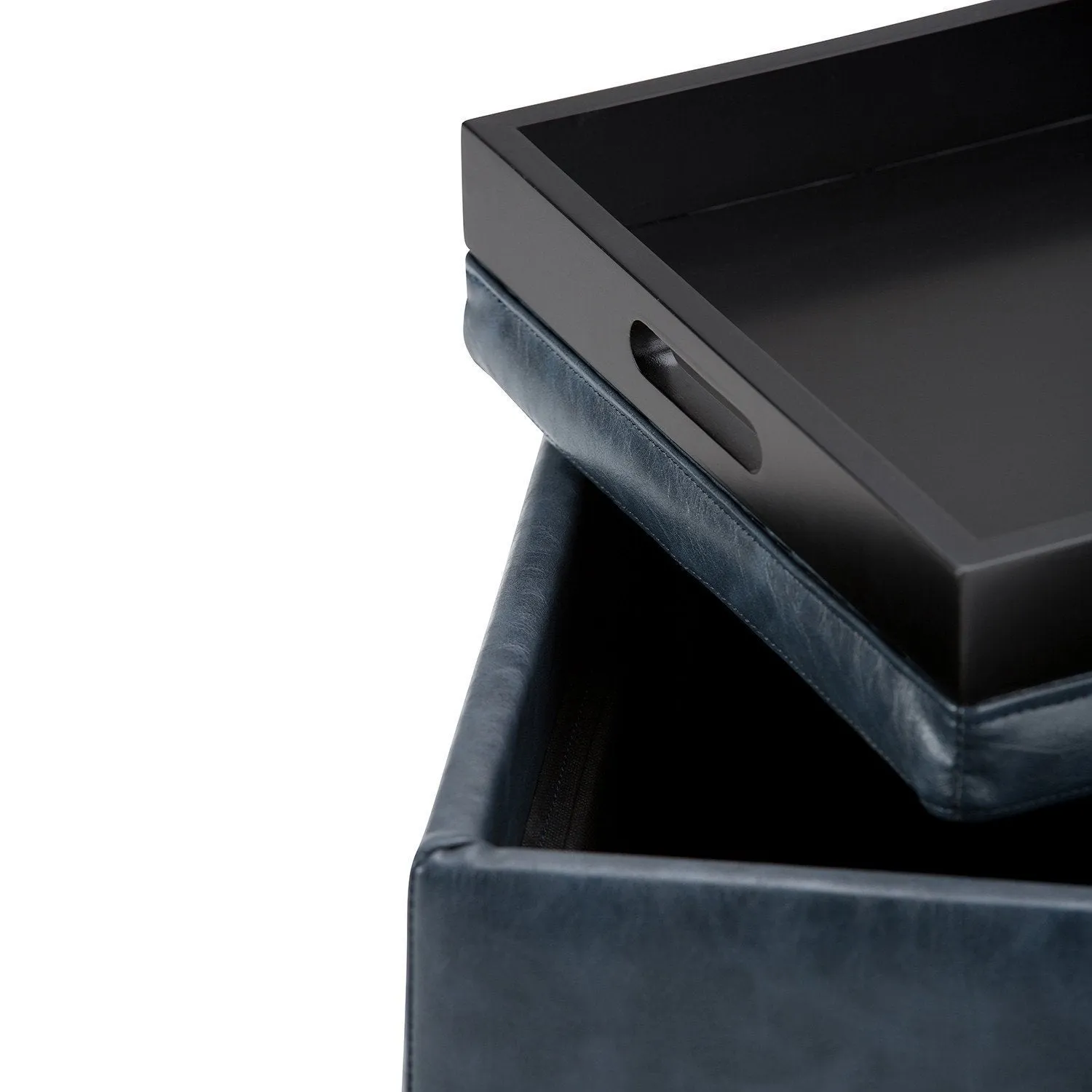 Rockwood Cube Storage Ottoman in Vegan Leather