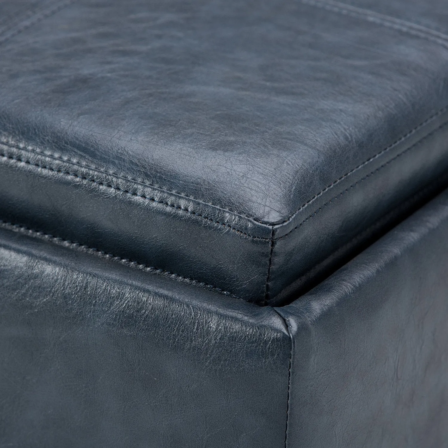 Rockwood Cube Storage Ottoman in Vegan Leather